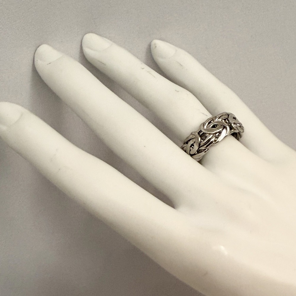 AK Atasay Kuyumculuk Sterling Silver Chain Band Ring Weighs 5 Grams Size 7 3/4 - Picture 2 of 11